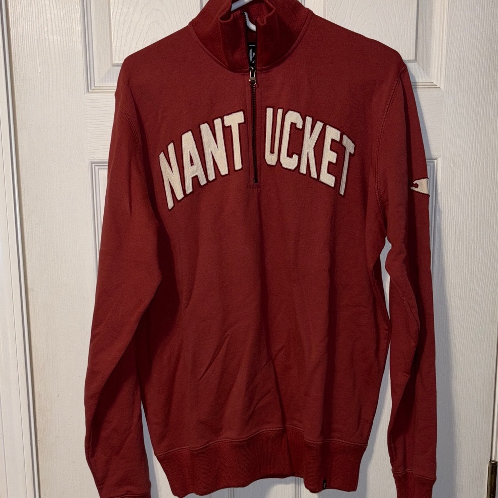 ‘47 Brand Nantucket Men's Classic Red Quarter-Zip Sweatshirt (M). Like new.